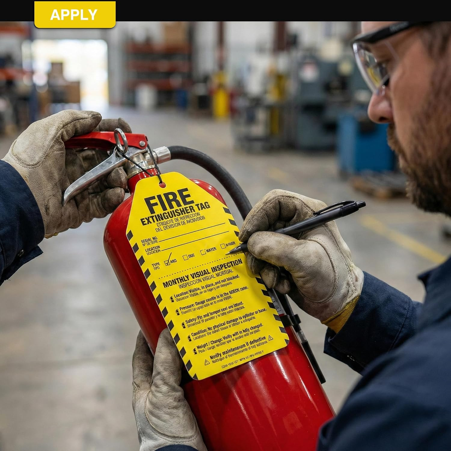 Fire Extinguisher Inspection Tags 25 Pack, 2026-2029 Yearly Monthly Inspection