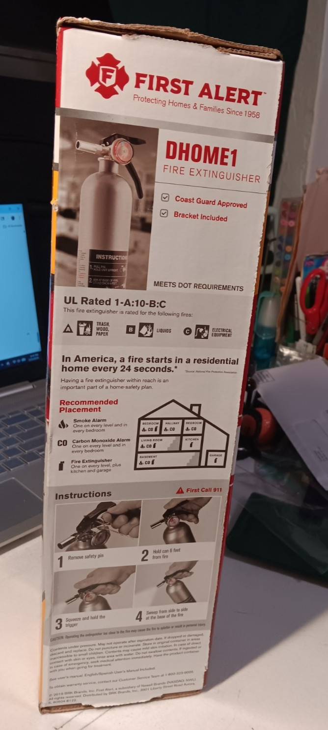 SEALED. First Alert DHOME1 Fire Extinguisher Commercial Grade FE1A10GR195.DEAL