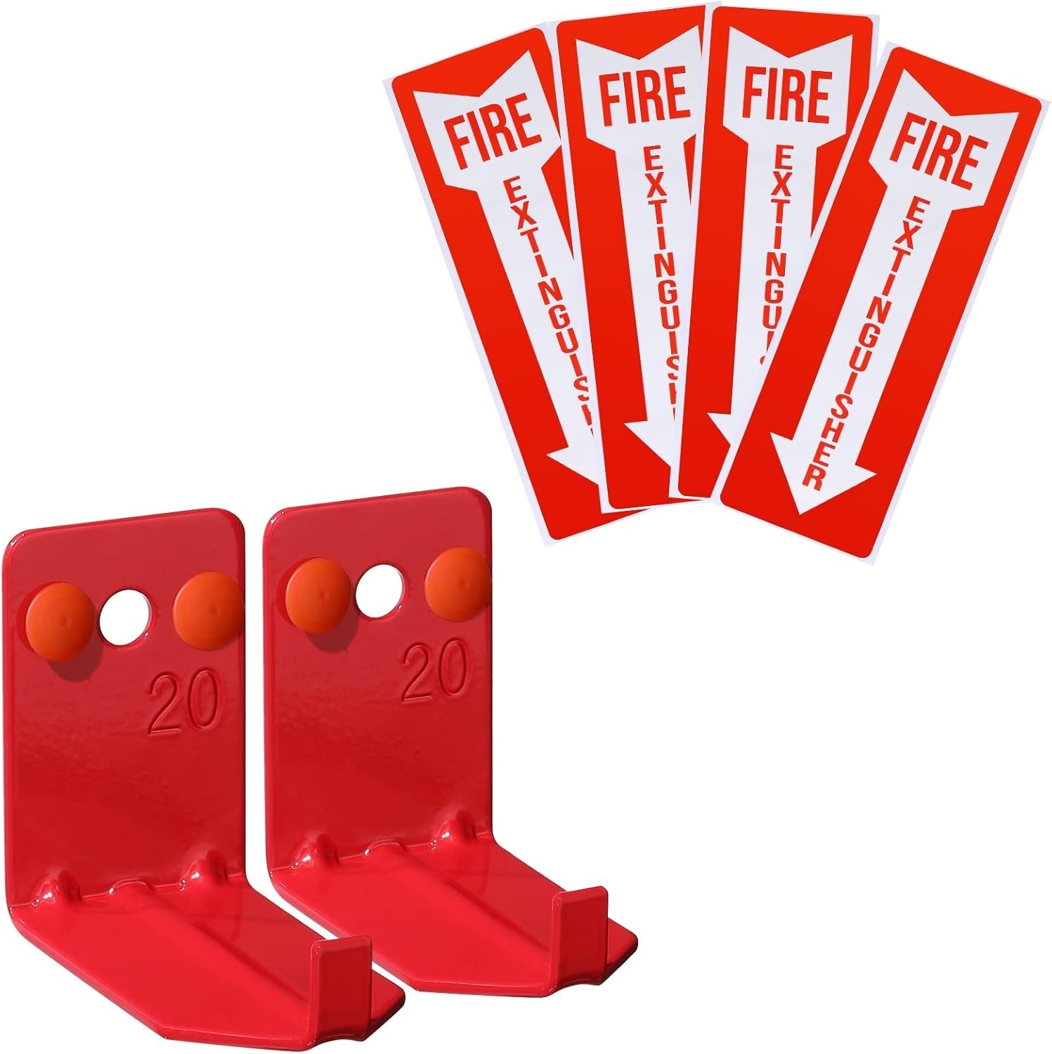 2 Pack Fire Extinguisher Holder and 4 Pieces Fire Extinguisher Sign Sticker, …