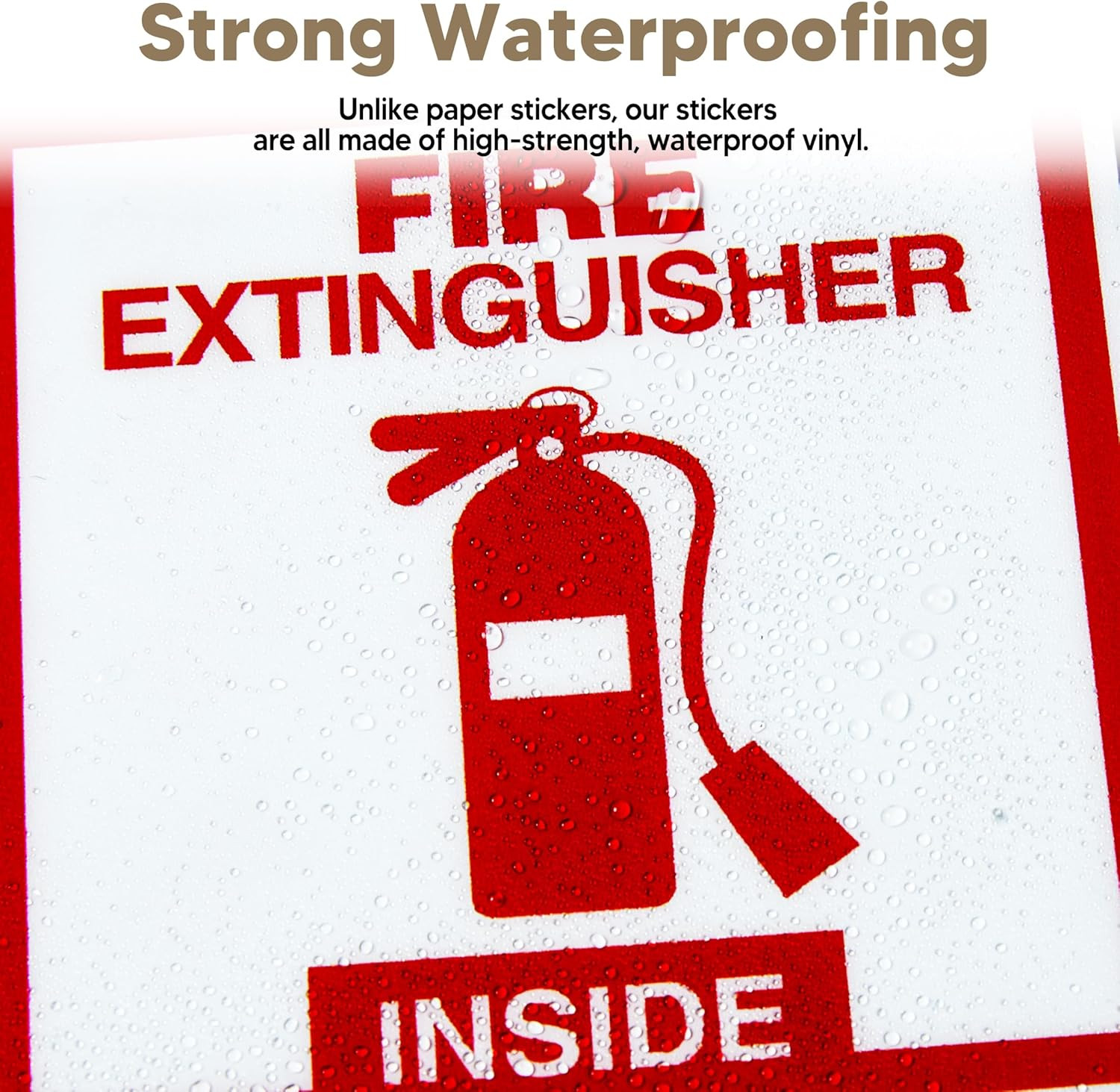Fire Extinguisher Sign Stickers – 2 Pack, Waterproof, Self-Adhesive, Red/White