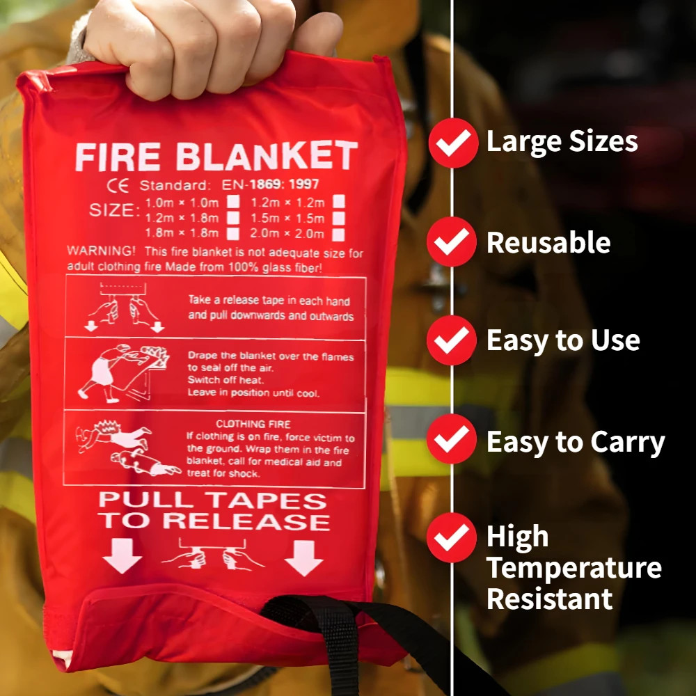 Fire Suppression Blankets Emergency Fiberglass Fireproof Blanket for Kitchen Hom