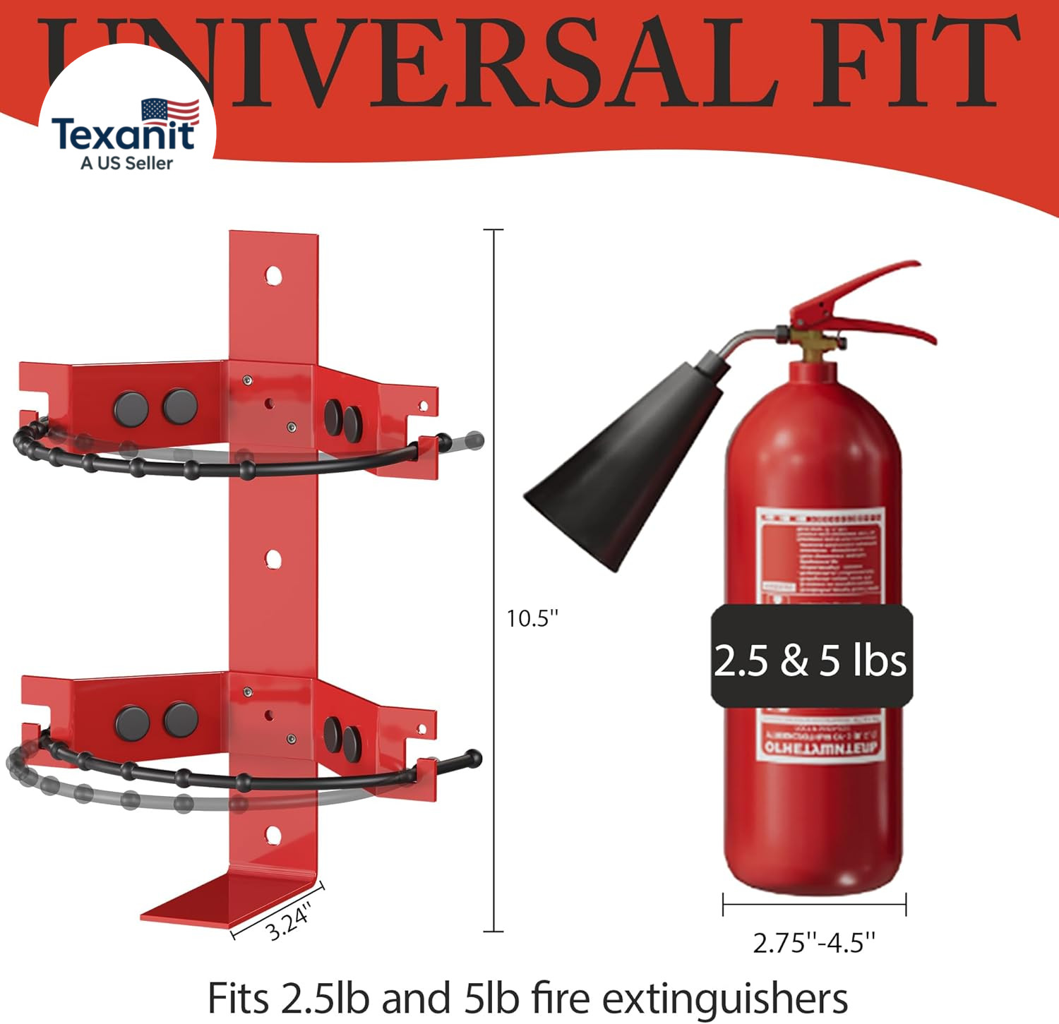 Premium Fire Extinguisher Mount Bracket – Universal Fit for 2.5&5Lb Extinguisher