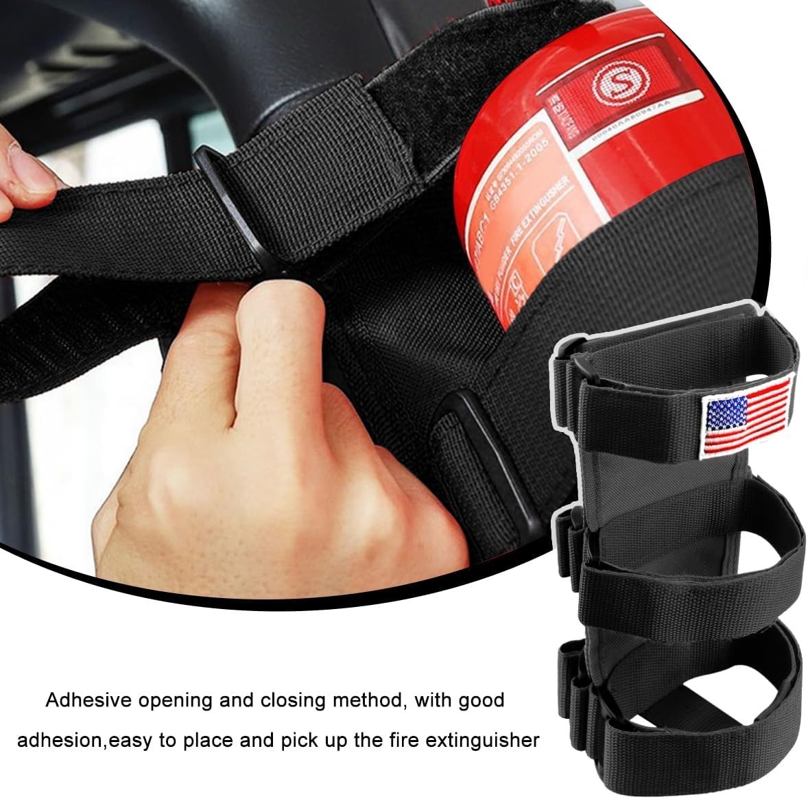 Fire Extinguisher Holder, Adjustable Roll Bar Extinguisher Fixed Belt with F…
