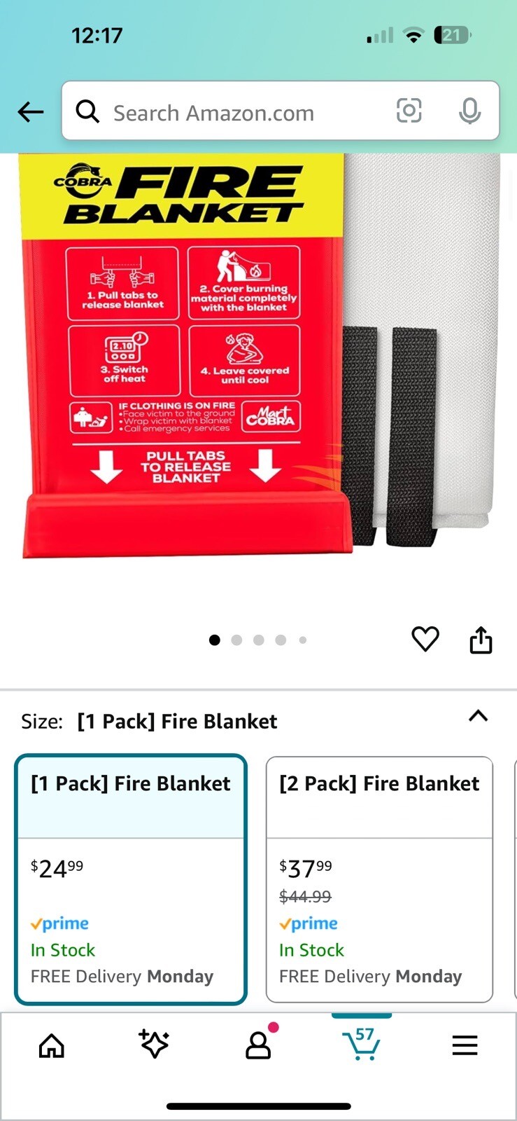 2 X FIRE EXTINGUISHER CAMPING BLANKET COVER THROW HOME BARBECUE GRILL 40 X 40