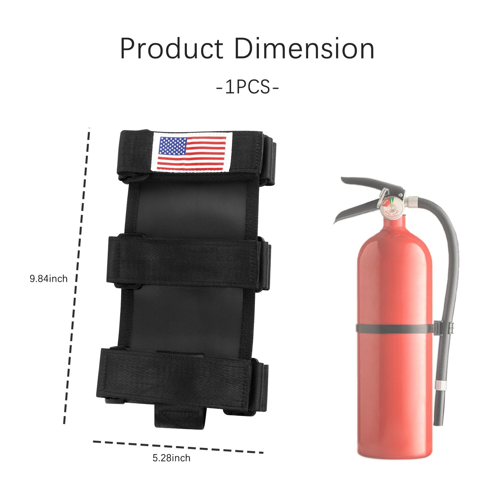 OFBAND Roll Bar Car Fire Extinguisher Mount with American Flag,Fire Extinguisher