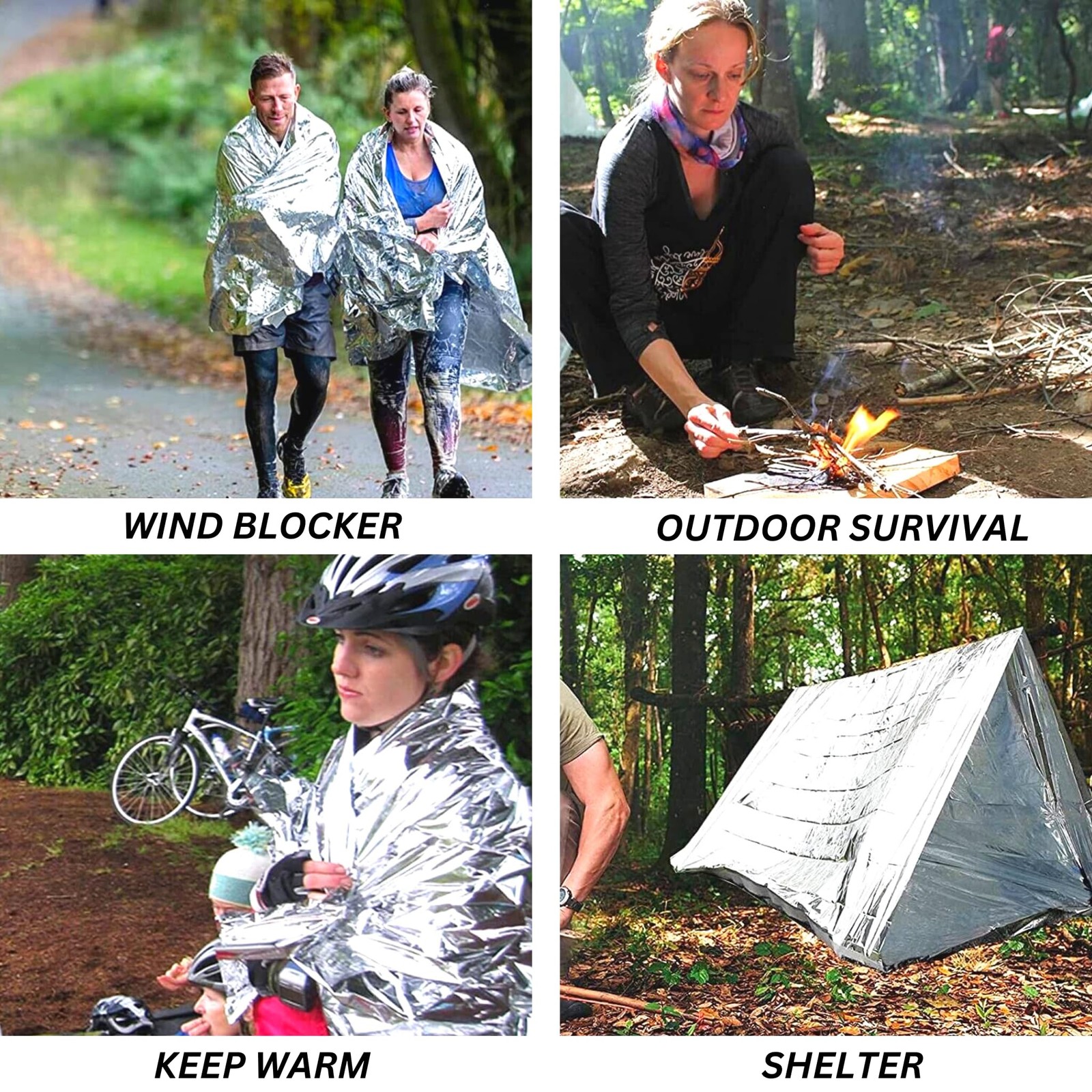 Emergency Mylar Foil Blanket 50-PACK – Extra Large 84″ x 64″ – Thermal Reflec…