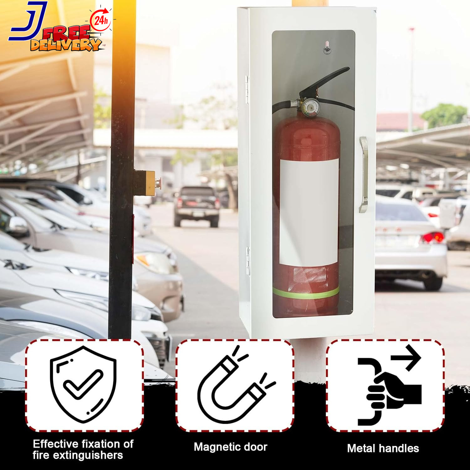 2 Pack Fire Extinguisher Cabinet Wall Mount Steel Holder for Indoor/Outdoor