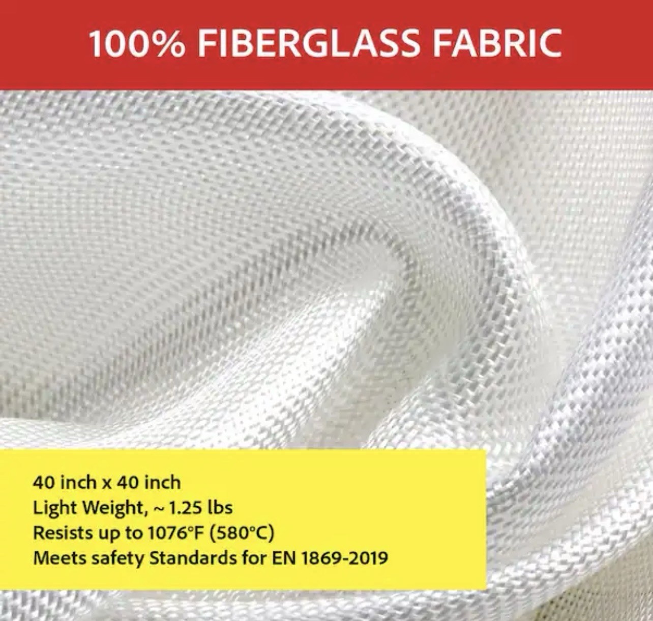 New in Box 40 in. x 40 in. Fiberglass Fire Extinguisher Blanket