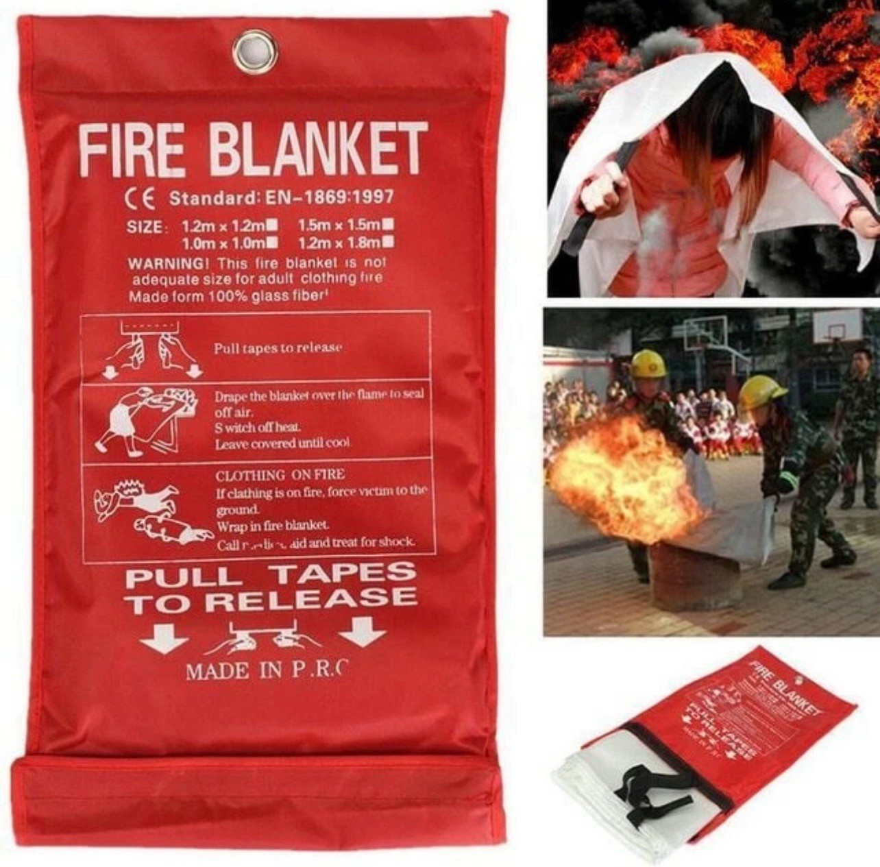FIRST RESPONSE (2) Fire Blanket 40″ x 40″ Emergency Fire Suppression for Kitchen