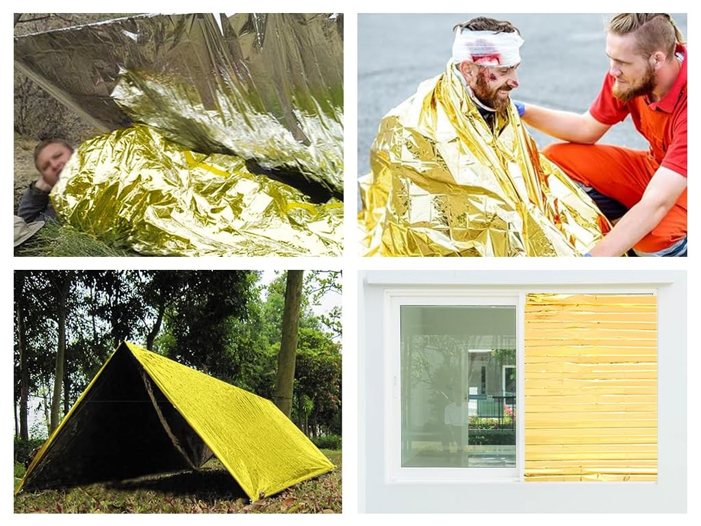 20 Pieces Emergency Foil Blankets, Survival Emergency Blanket, Emergency Foil…