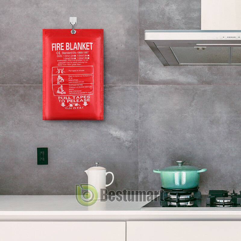 LARGE FIRE BLANKET 2-6Pack, 59”x59” Fiberglass Retardant Prepared Emergency