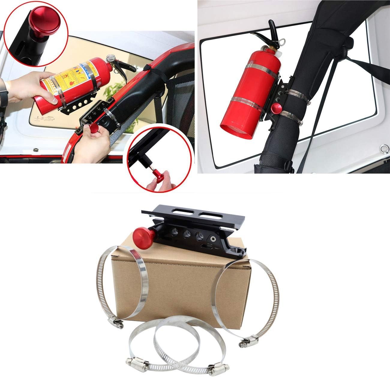 Car Fire Extinguisher Holder Mount Bracket Adjustable For Jeep Wrangler UTV/ATV