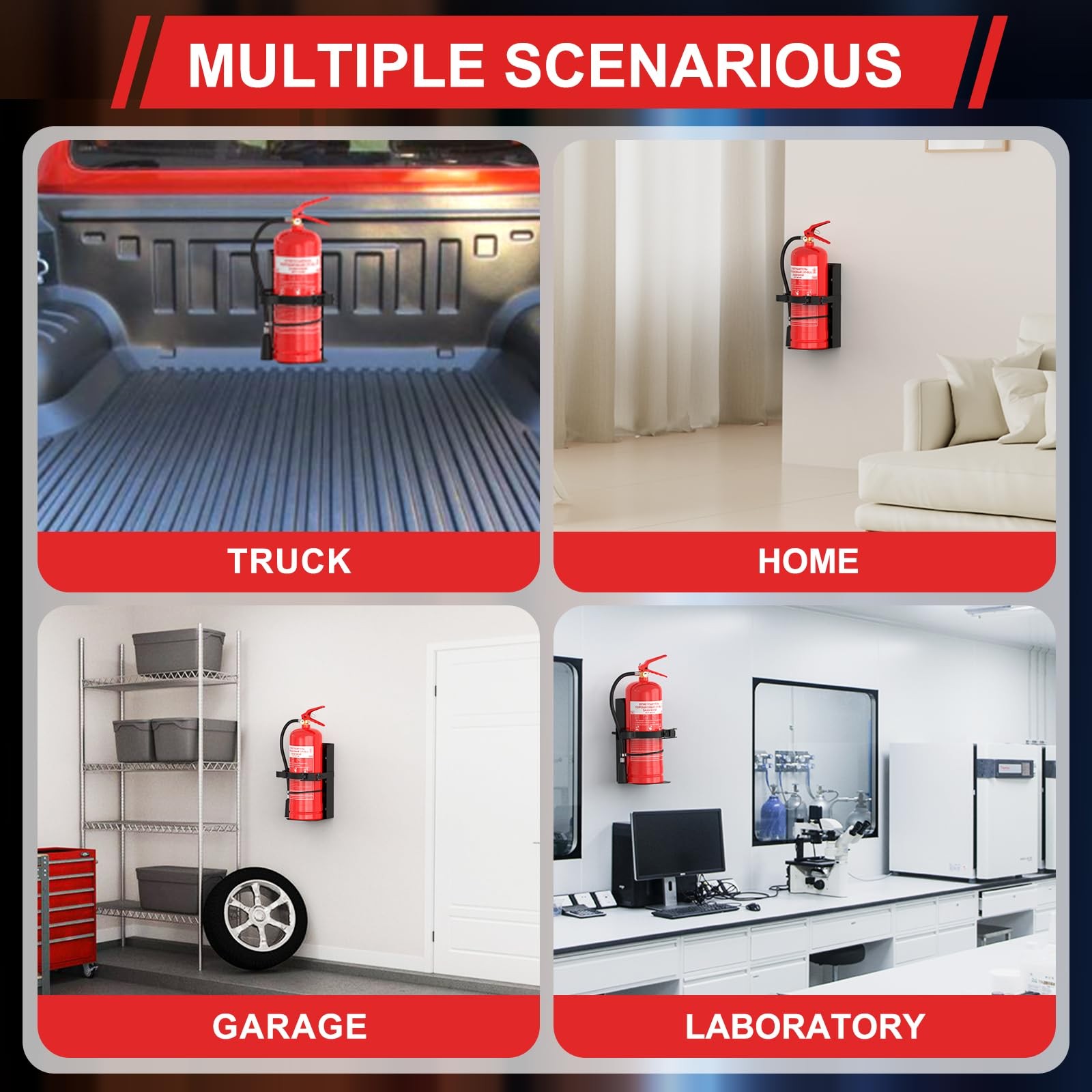 1 PCS Black Heavy Duty Fire Extinguisher Wall Mount Bracket Fits 5lb Dry