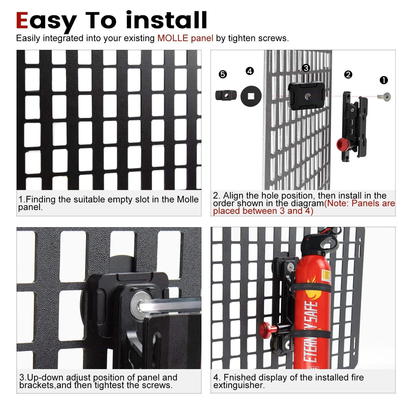 Molle Panel Fire Extinguisher Mount – Tactical Car Quick Release Fire Extingu…