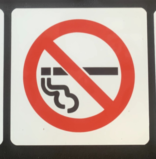 🔥One-Thick Rigid Plastic 4″ X 4″(NO SMOKING) Pictorial sign Adhesive Backing