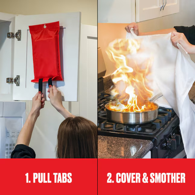 Hillman Multipurpose Commercial/Residential Fire blanket 40-in x 40-in-Lots of 2