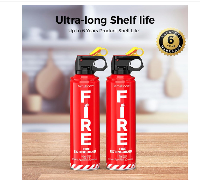 2-Pack Fire Extinguisher for Home, Kitchen, Car, and Grill with Mounting Bracket