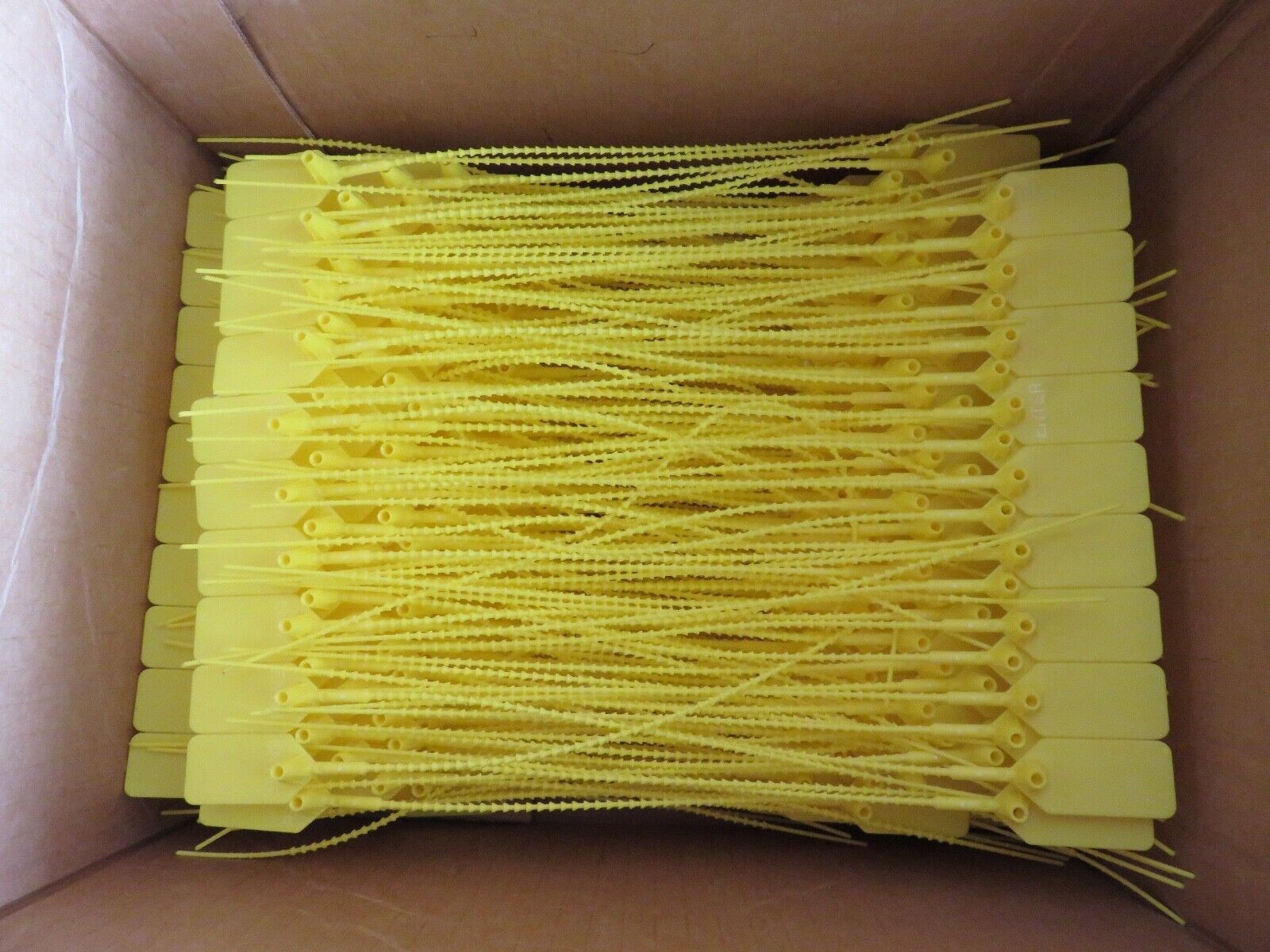 NEW 100 FIRE EXTINGUISHER TAMPER PROOF “FLAG” SAFETY SEALS (YELLOW U.L. APPROVED