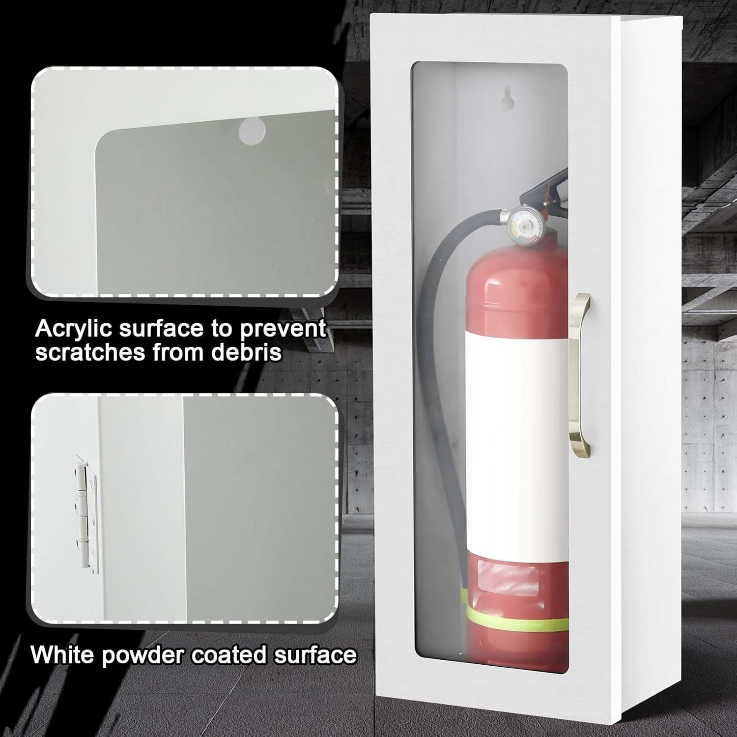 2 Pack Fire Extinguisher Cabinet – Wall Mount Steel Holder for Indoor/Outdoor