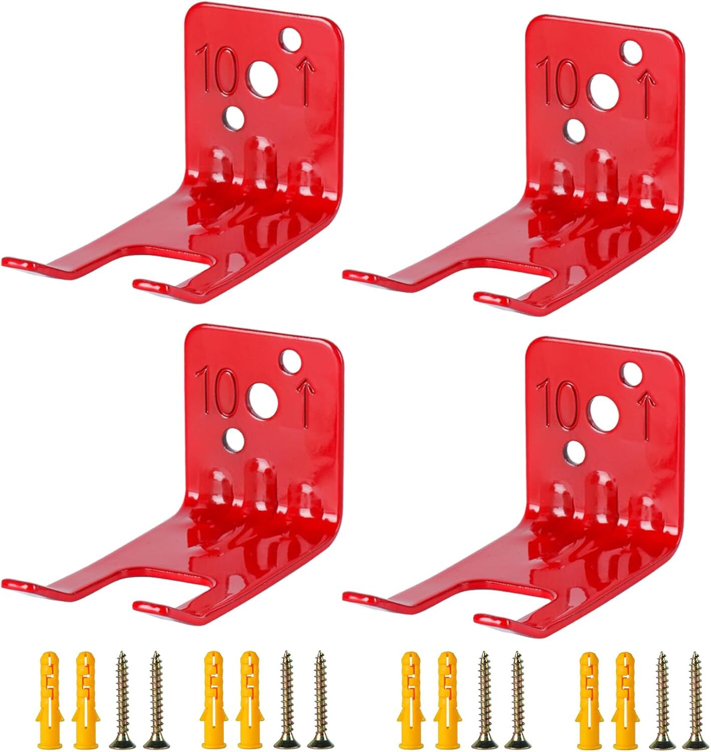 4-Pack Universal Fire Extinguisher Brackets, Wall Holders for 5-15 lb Extinguish