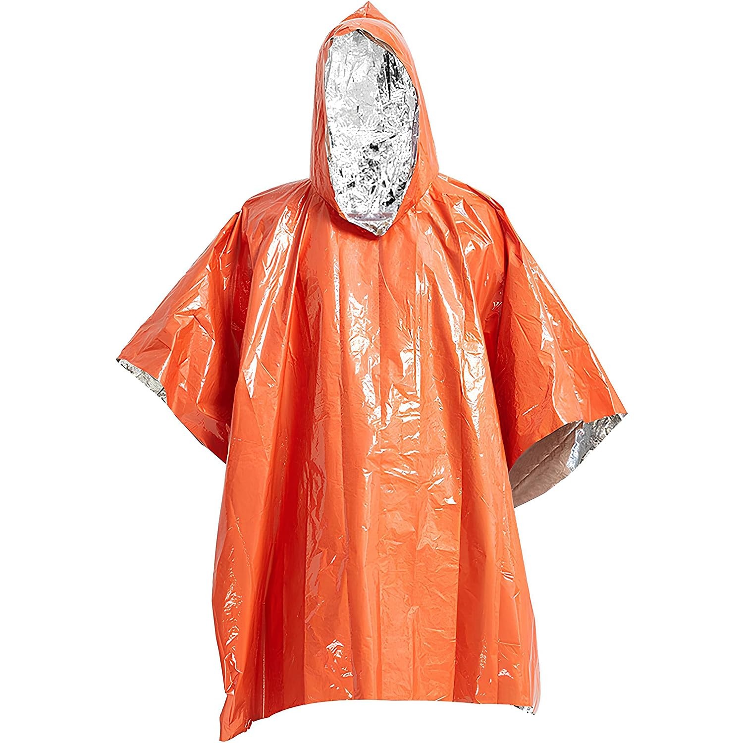 Emergency Poncho 4-Pack – Heat Retention, Mylar Reversible Thermal Raincoat B…