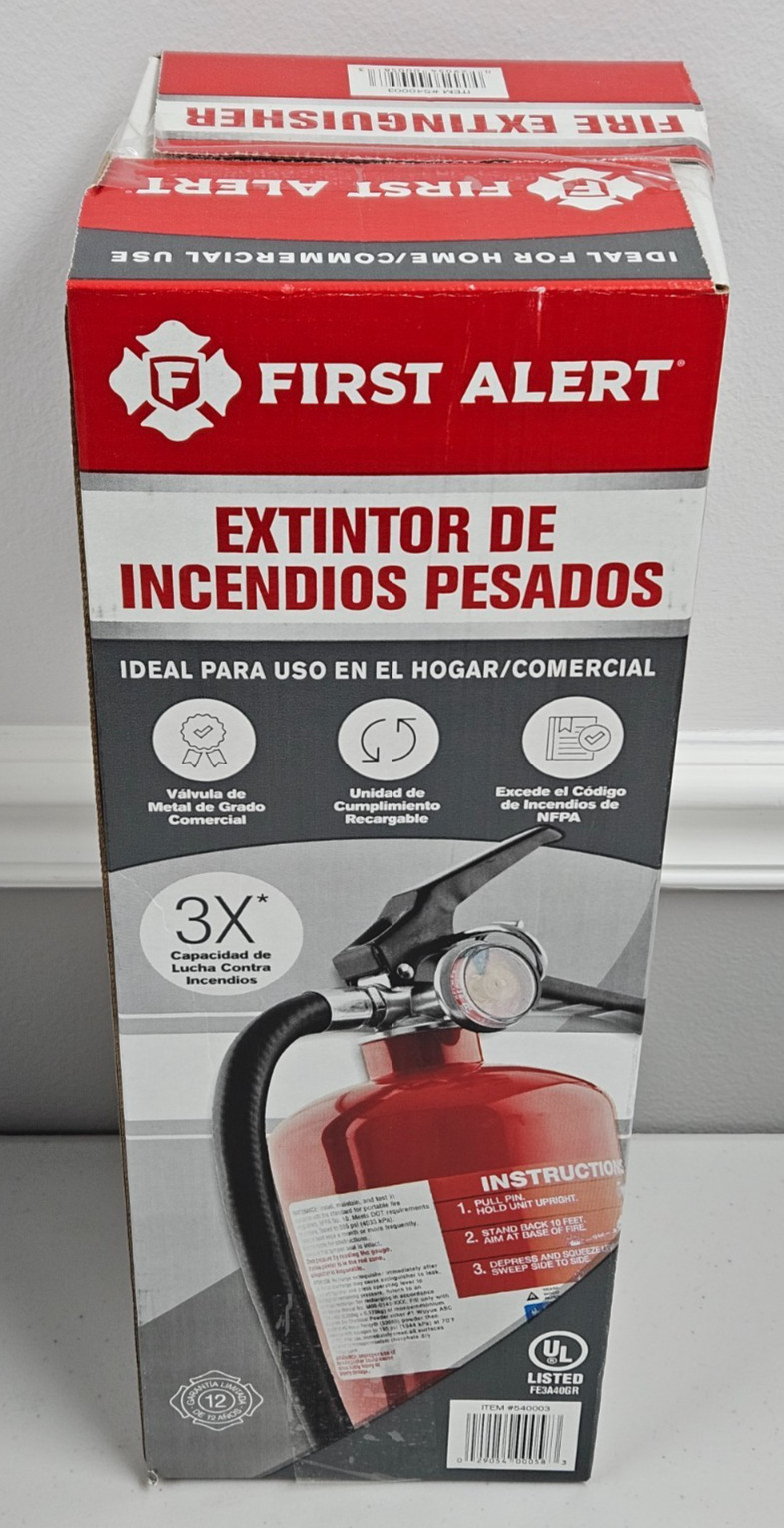 First Alert Heavy Duty Fire Extinguisher Professional Commercial Grade FE3A40GR