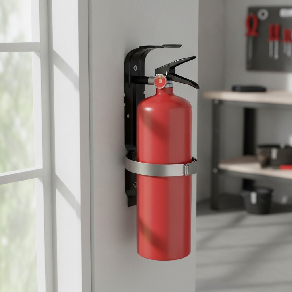 BRACKET2 Heavy-Duty Fire Extinguisher Mount – Corrosion-Resistant, Black Finish