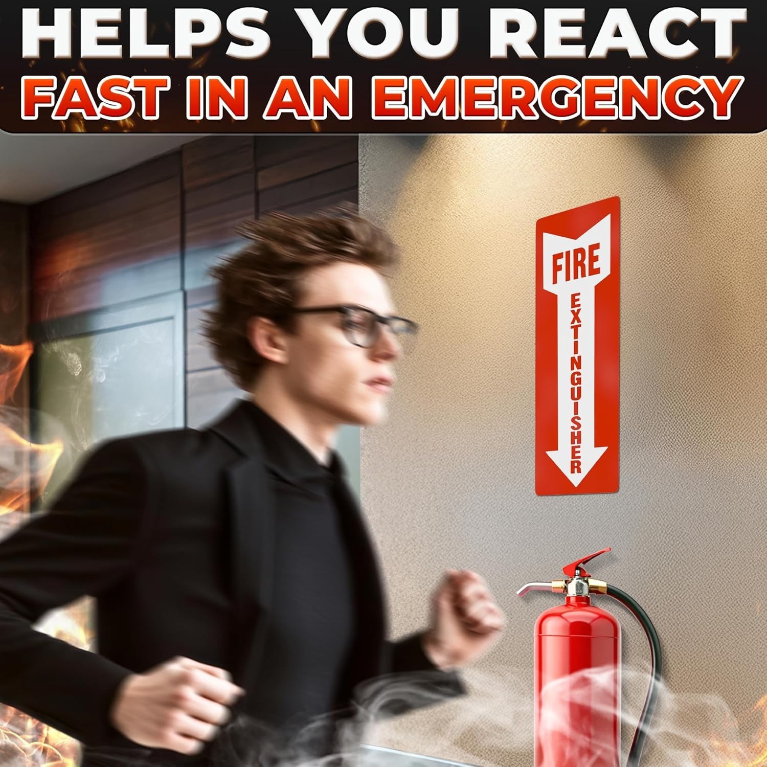24 Pack Fire Extinguisher Signs – 4×12 Inch Vinyl Signs | Waterproof & Fade-Resi