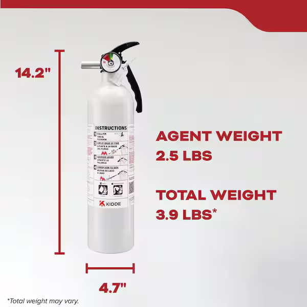 Residential and Kitchen 1-A:10-B:C Class ABC and Class BC 5.5 lbs. Fire Extingui