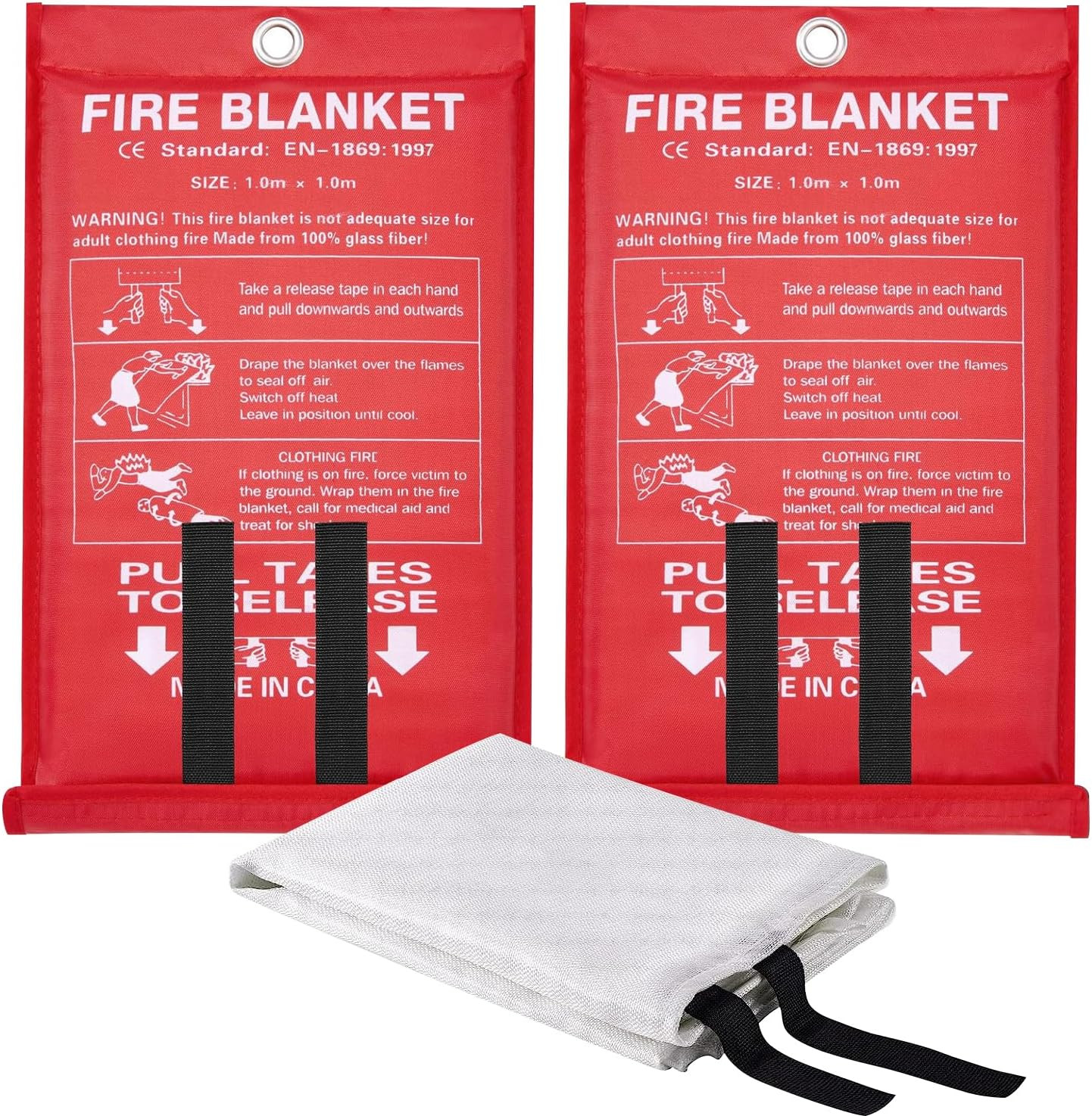 Fire Blanket – 2 Pack, Fire Suppression Blanket for Home and Kitchen, 40” X 40”,