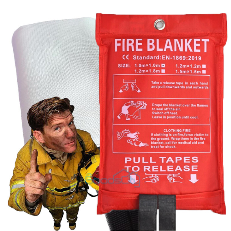 3 SIZES FIRE BLANKET Fiberglass Emergency Home Office Kitchen Retardant Prepare