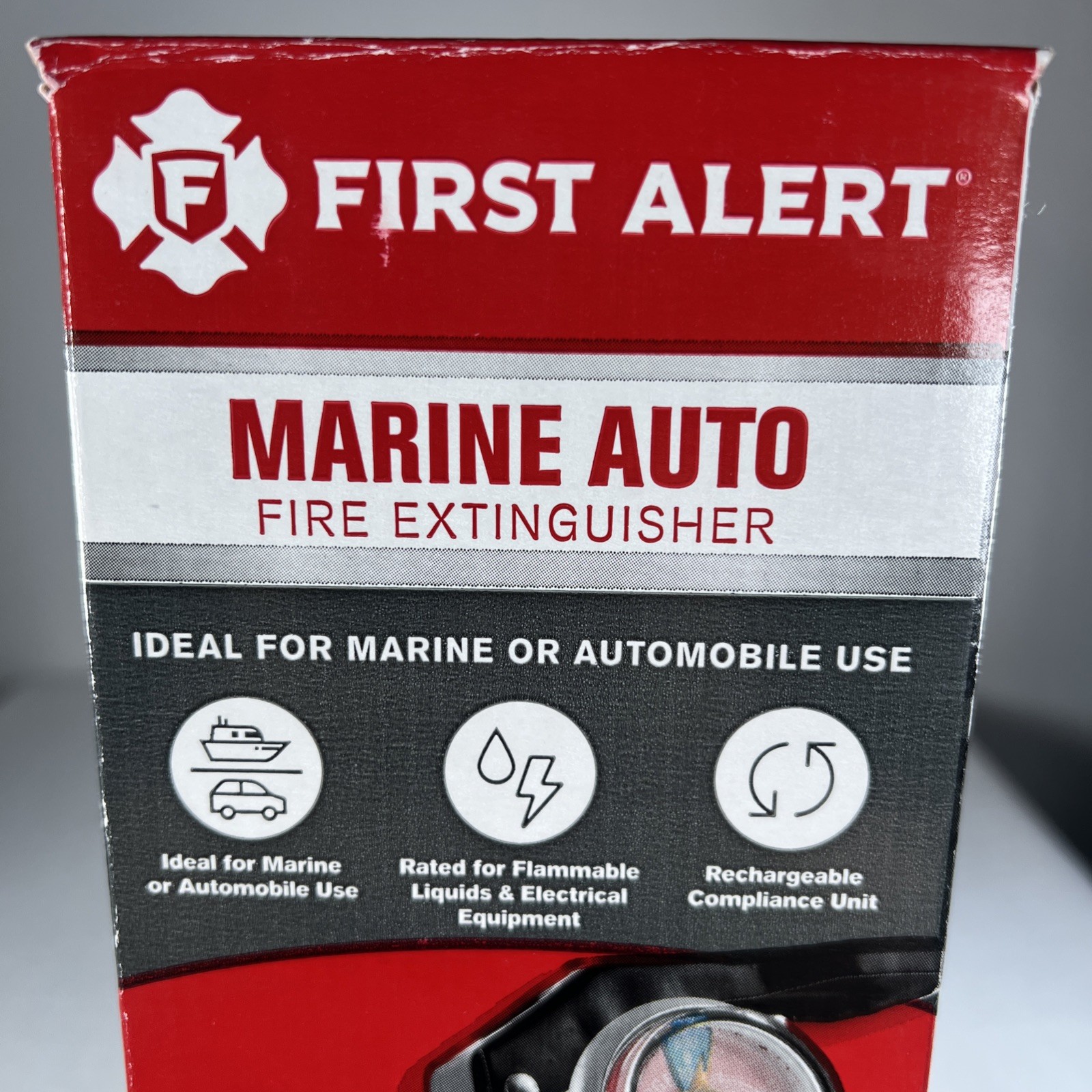 First Alert FE10GR Rechargeable Marine Fire Extinguisher NIB