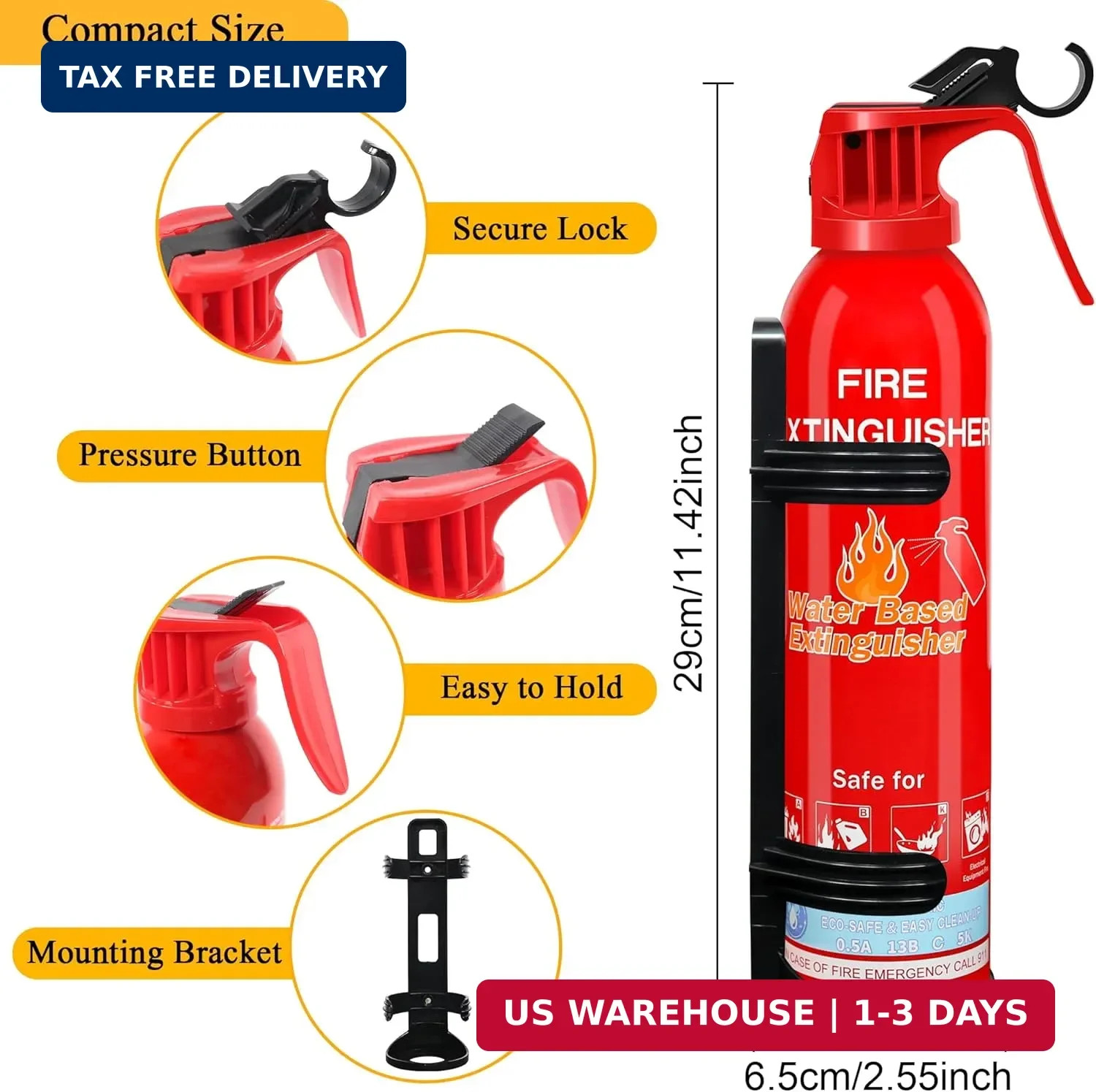 Fire Extinguisher for Home with Mount, 4 Pack Upgraded 8-in-1 Portable Fire Exti