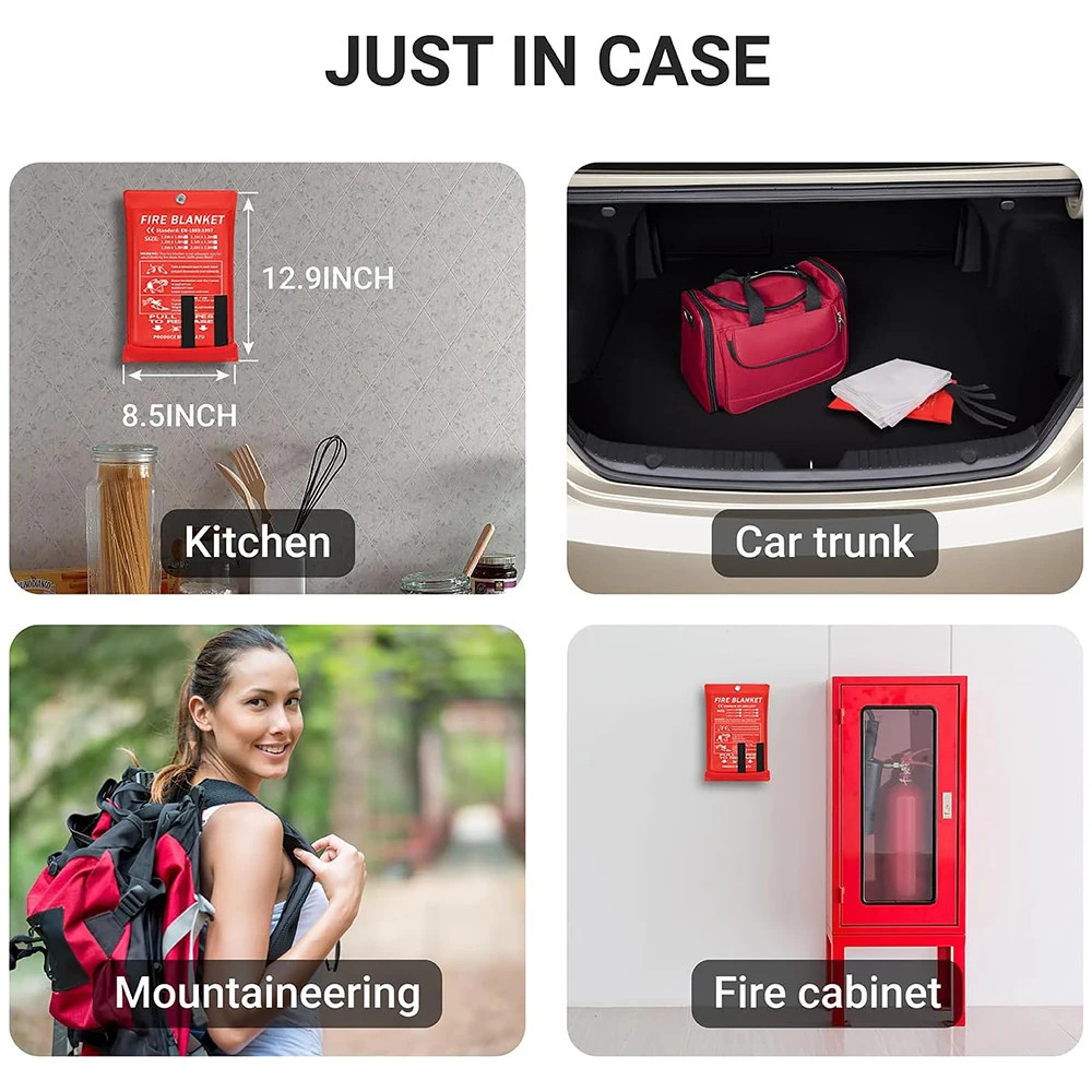 Fire Suppression Blankets Emergency Fiberglass Fireproof Blanket for Kitchen Hom
