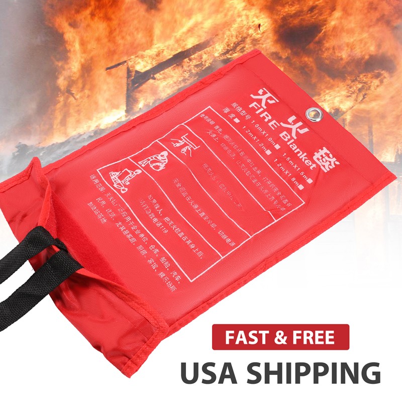 FIRE BLANKET Fiberglass Emergency Home Office Retardant Prepare LARGE 1/1.2/1.5m