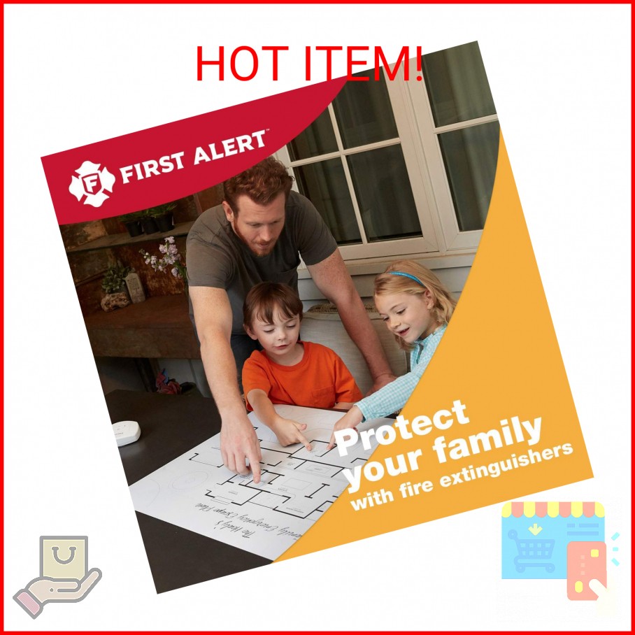 First Alert Fire Extinguisher for Home, Standard Rechargeable Compliance Unit, U