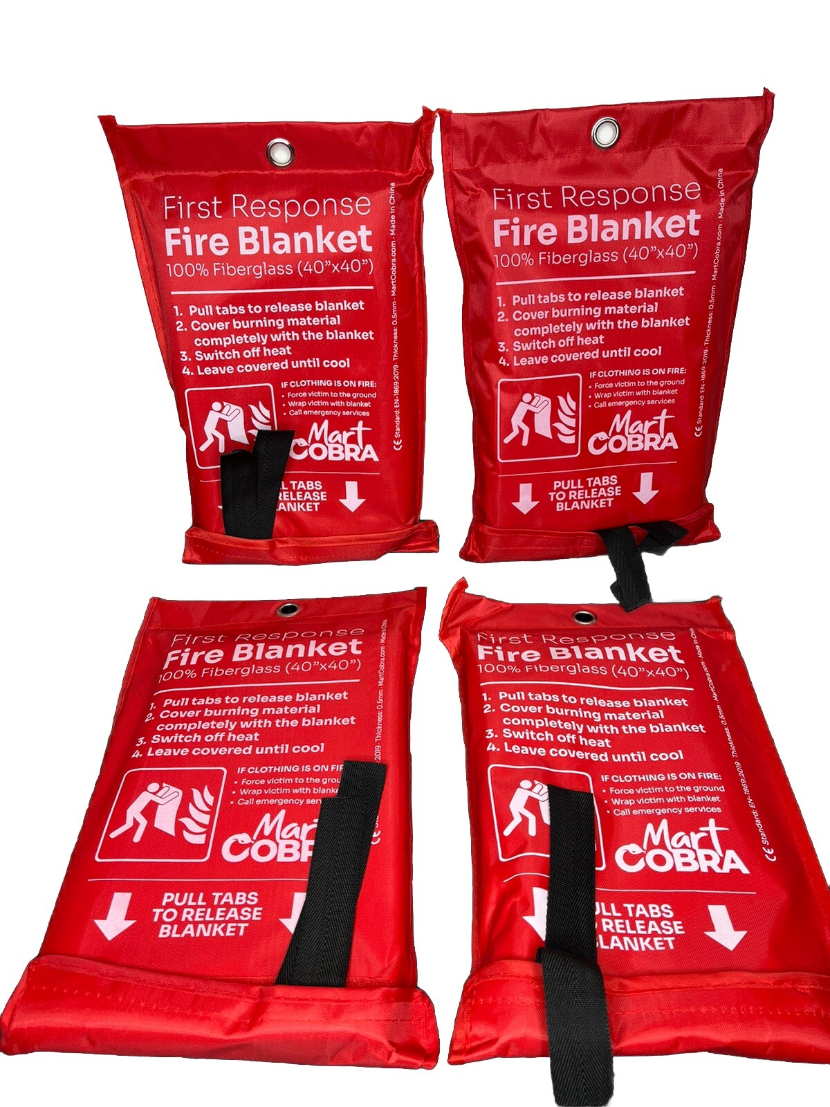 4 PACK FIRE BLANKET 100%Fiberglass Hero Emergency Home Retardant Prepared 40×40