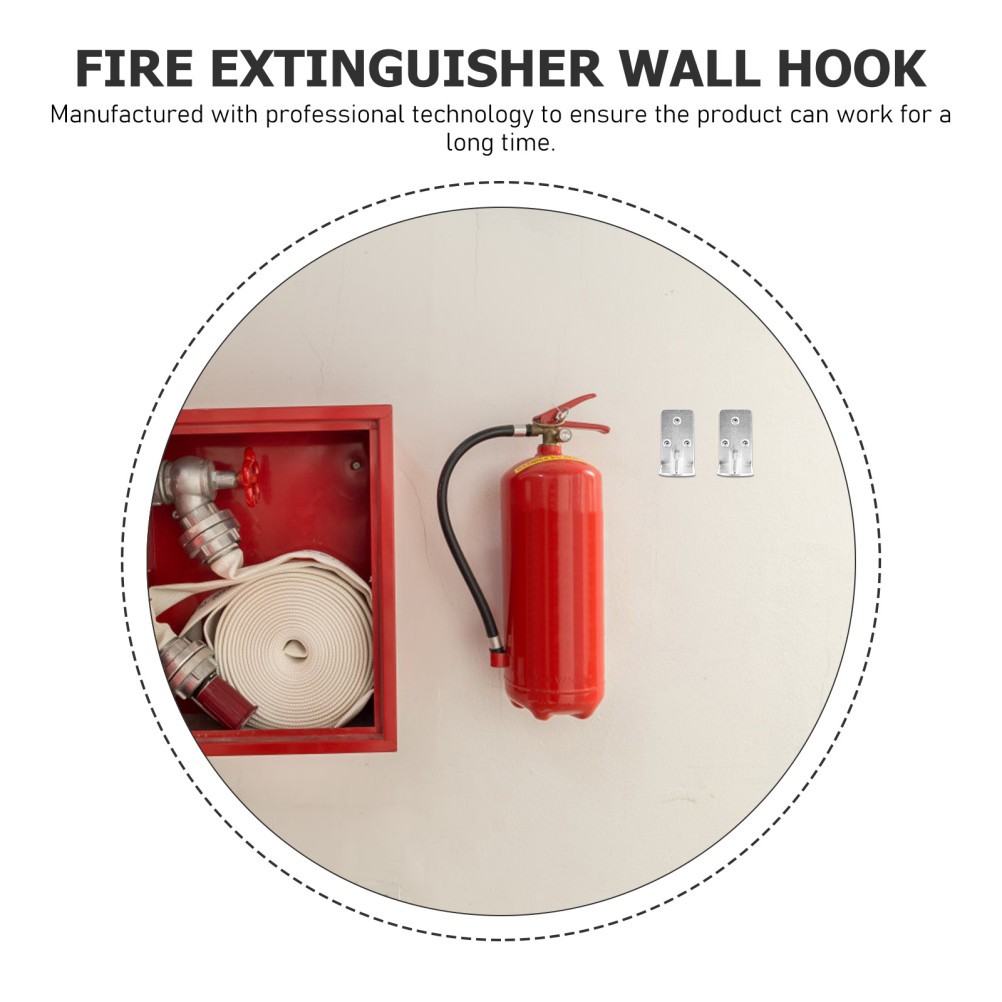 10Pcs Transparent Metal L Shaped Fire Extinguisher Mounting Hooks Wall Bracket
