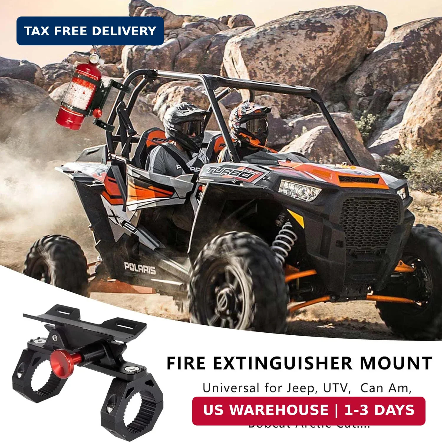 Fire Extinguisher Mount Bracket, Aluminum UTV Quick Release Fire Extinguisher Mo