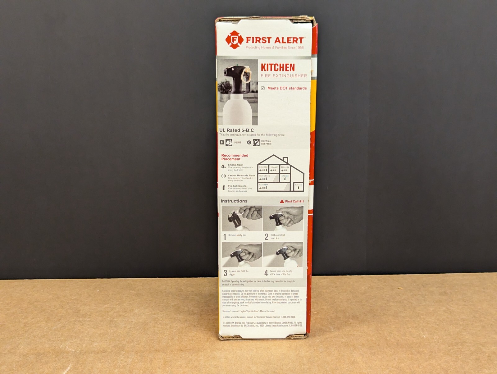 First Alert Kitchen Fire Extinguisher UL Rated 5-B:C New