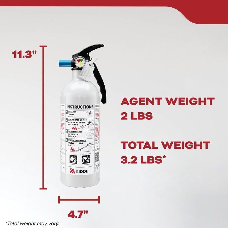 Home Fire Extinguisher 5BC Class B C Metal Construct Easy Mount UL Listed New