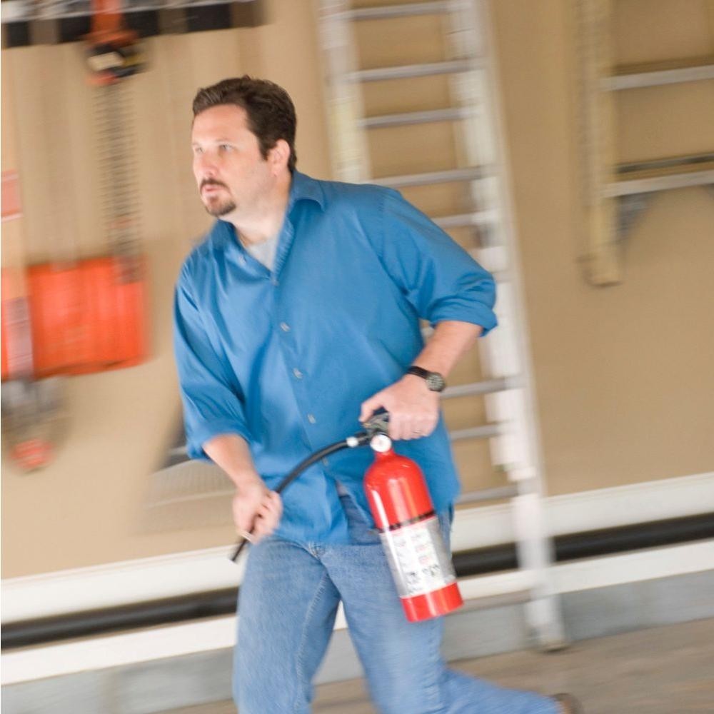 Fire Extinguisher Dry Powder Pressure Gauge Rechargeable Multi Use Wall Hanger