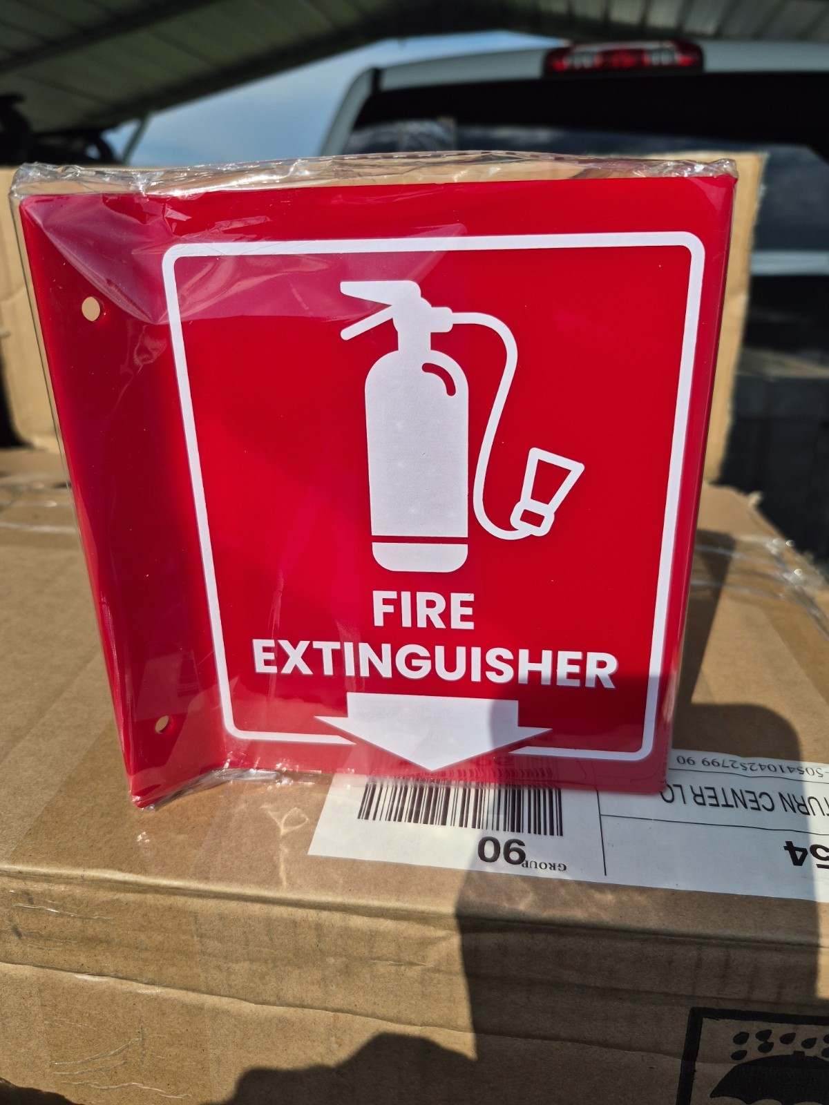 Fire Extinguisher Sign Set Of 4 Hard Plastic Molded Fire Protection Signs
