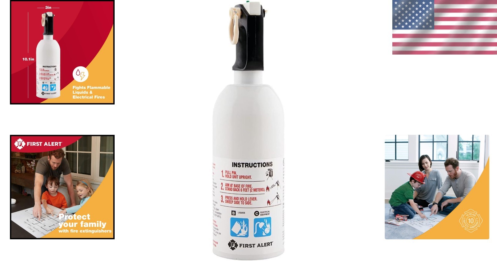 KITCHEN5 Fire Extinguisher – Protect Against Flammable Fires with Style – 1-Pack