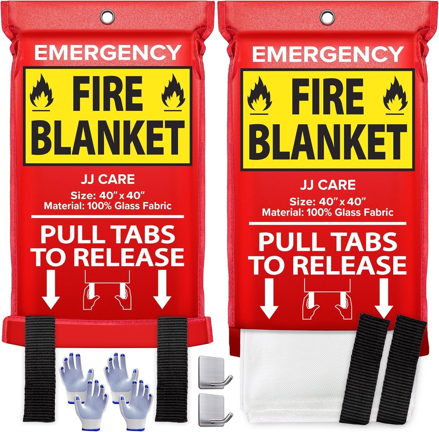 JJ CARE Fire Blanket 40×40 Inch 2 Pack