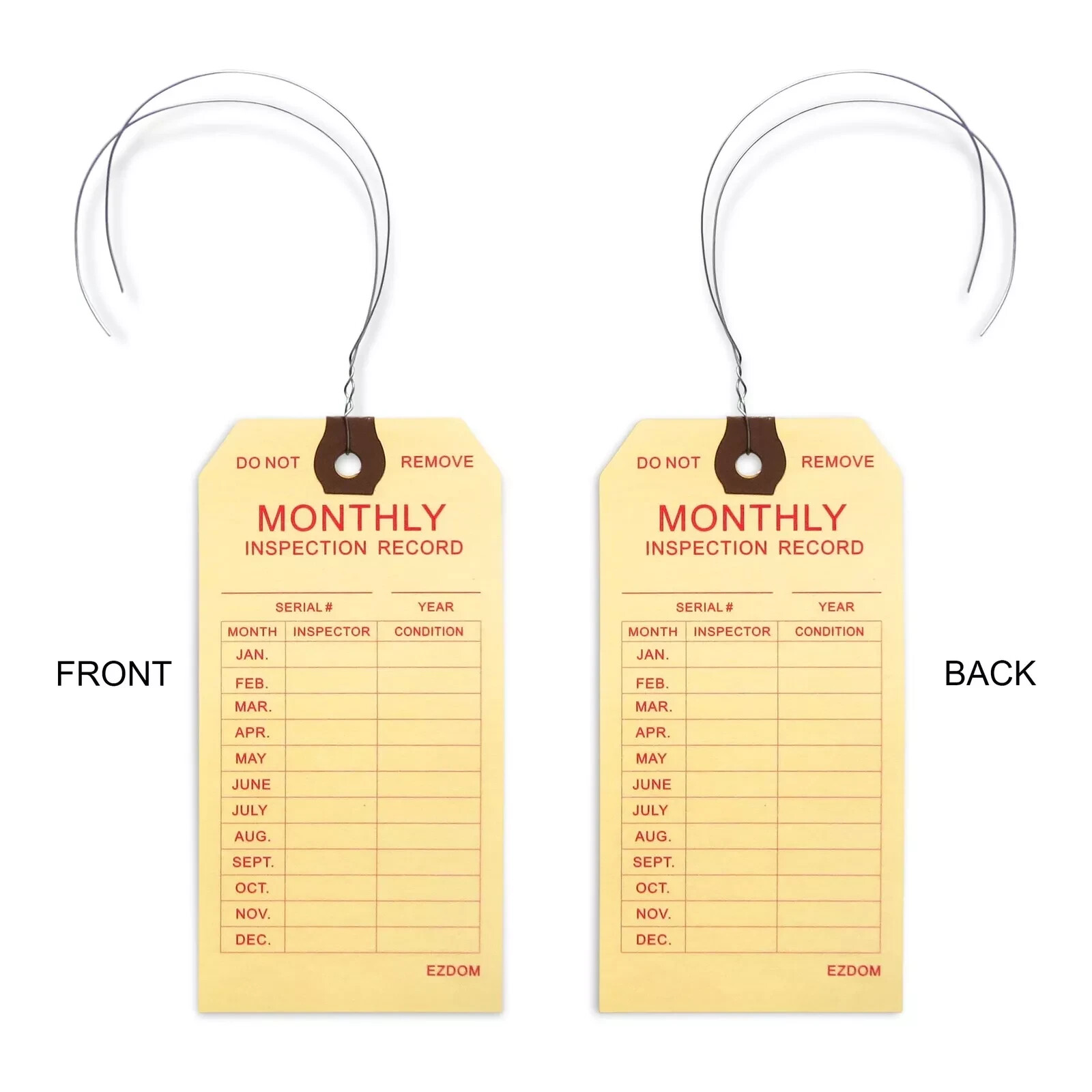 Fire Extinguisher Monthly Inspection Tags – 4 3/4″ x 2 3/8″ – Box of 100 Mani…