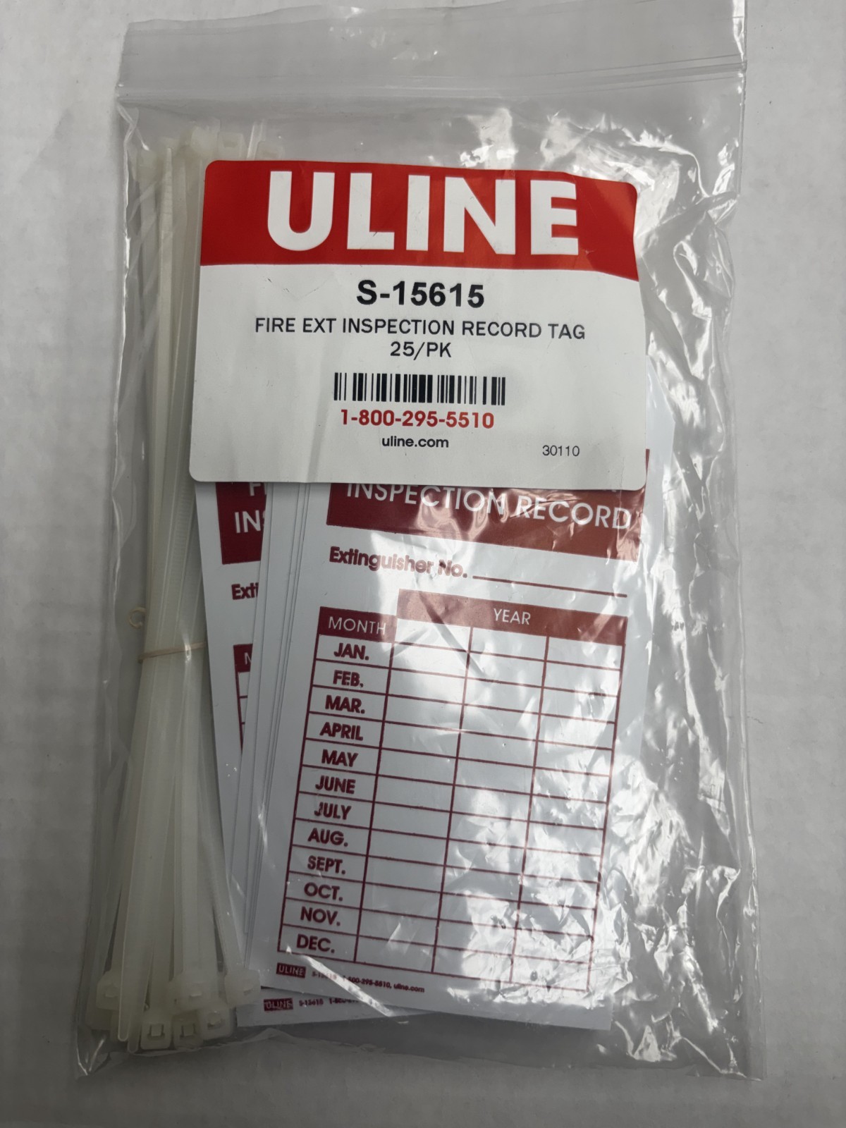 Set of Fire Extinguisher Signs (5) & Pack of Record Tags (1)