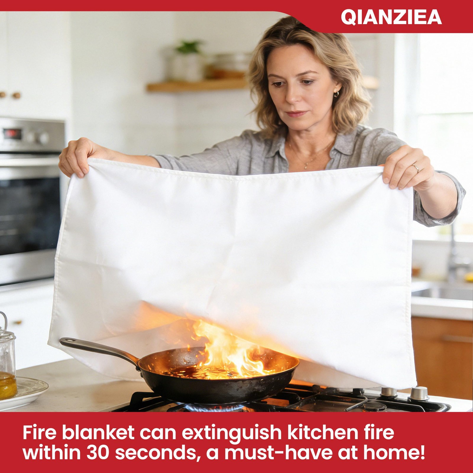 Fire Blanket,2 Pack,40″x40″ Fire Blankets Emergency for Home and Kitchen