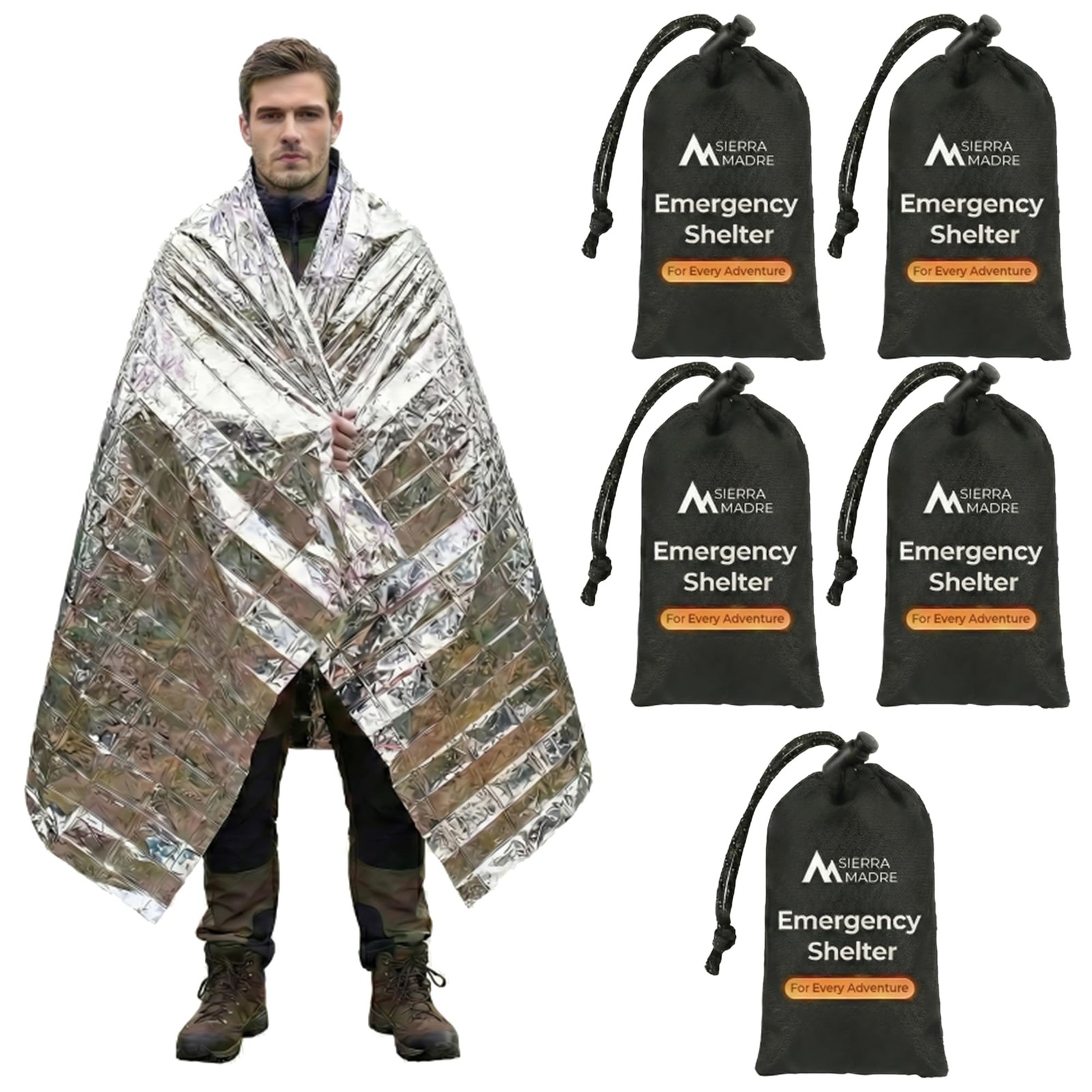 Emergency Mylar Thermal Space Blanket for Survival – Waterproof Safety Shelte…