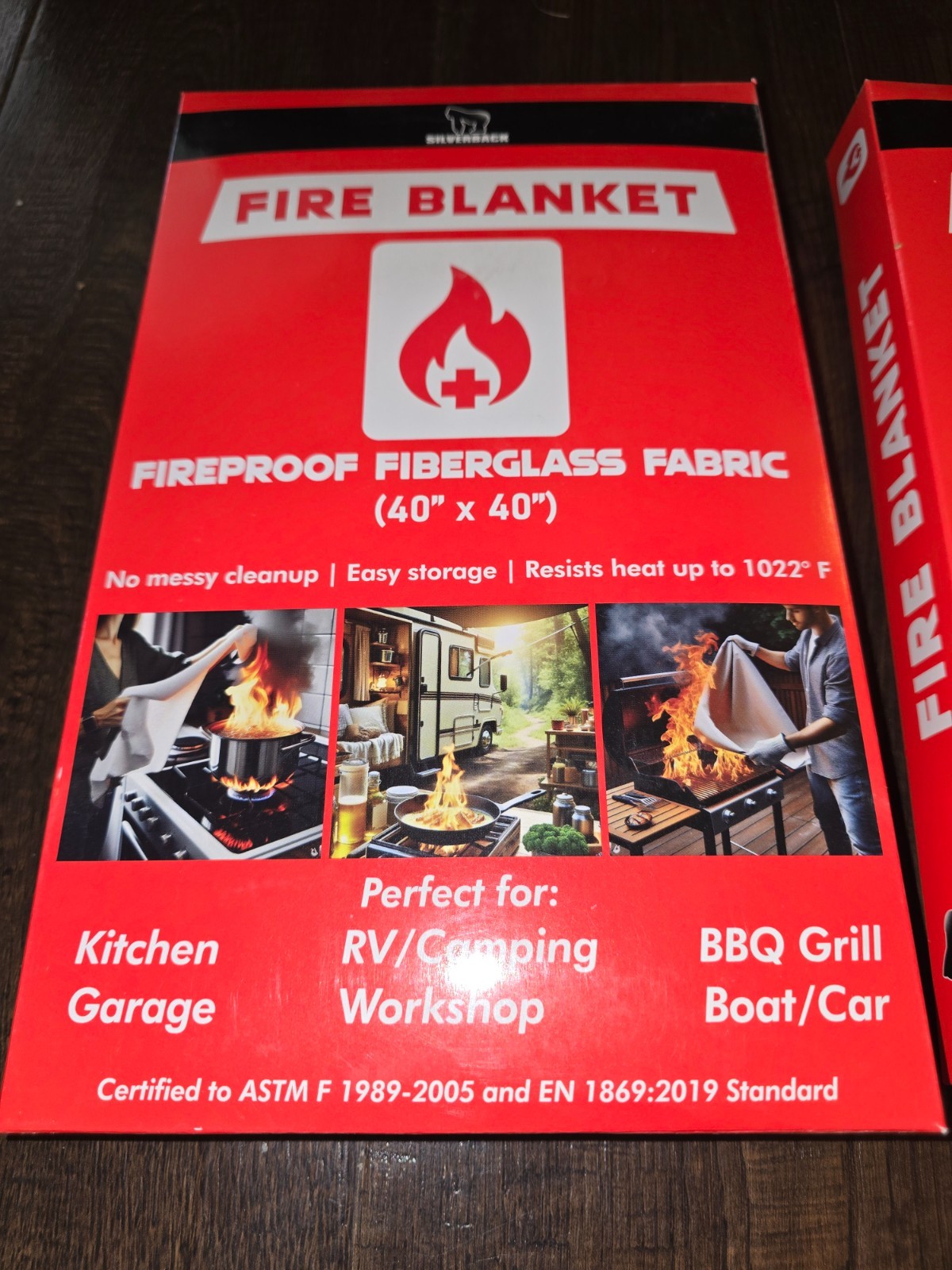 Lot of 3 Silverback 40″ X 40″ Fireproof Fiberglass Fire Blanket New